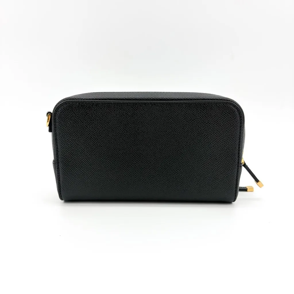 Dior 30 Montaigne 2-in-1 Pouch Black Grain Calfskin Black Leather Very good - Inside View
