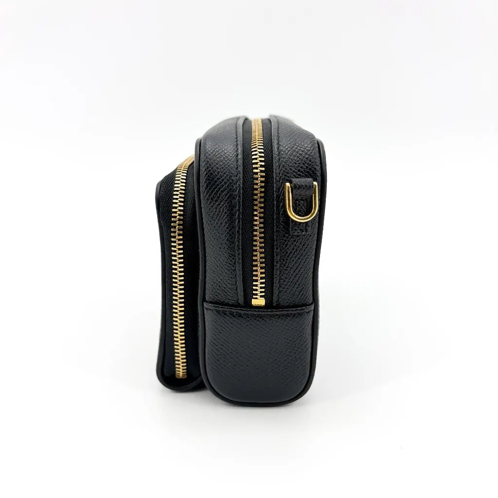 Dior 30 Montaigne 2-in-1 Pouch Black Grain Calfskin Black Leather Very good - Model View