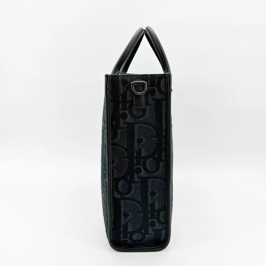 Dior Vertical Tote Bag Black Oblique Jacquard Black Canvas Very good - Box View