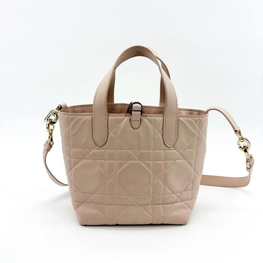 Dior Small Toujours Bag Rose des Bains Macrocanage Calfskin Beige Leather Good - Inside View