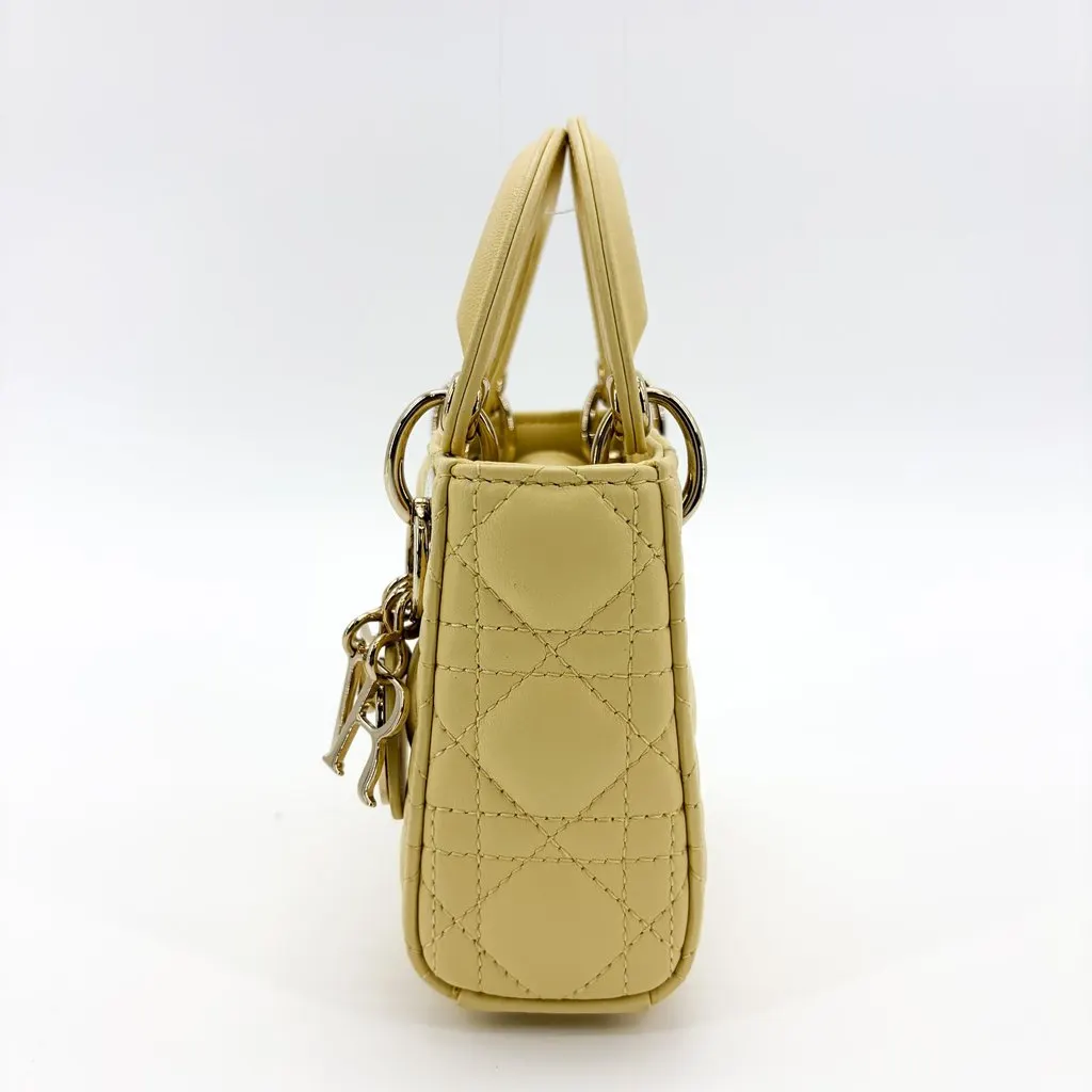Dior Micro Lady Dior Bag Pastel Yellow Yellow Leather Very good - Model View