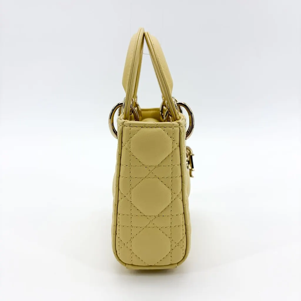Dior Micro Lady Dior Bag Pastel Yellow Yellow Leather Very good - Box View