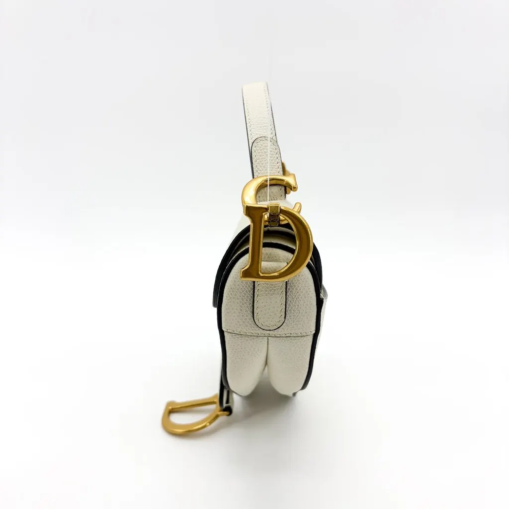 Dior Saddle Bag Latte Grain Gold Hardware + Separate Strap Gold Leather Very good - Box View