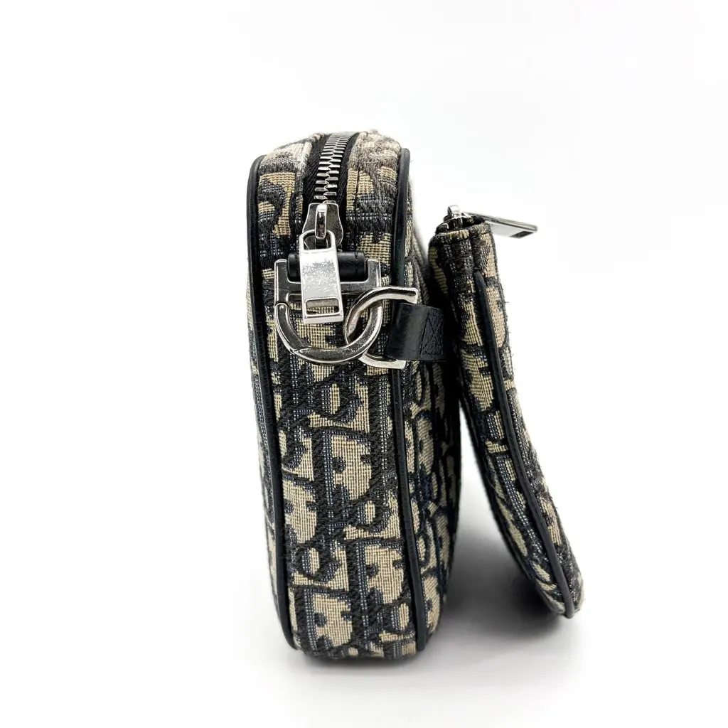 Dior Saddle Messenger Bag Beige Black Oblique Jacquard Beige Jacquard Good - Box View