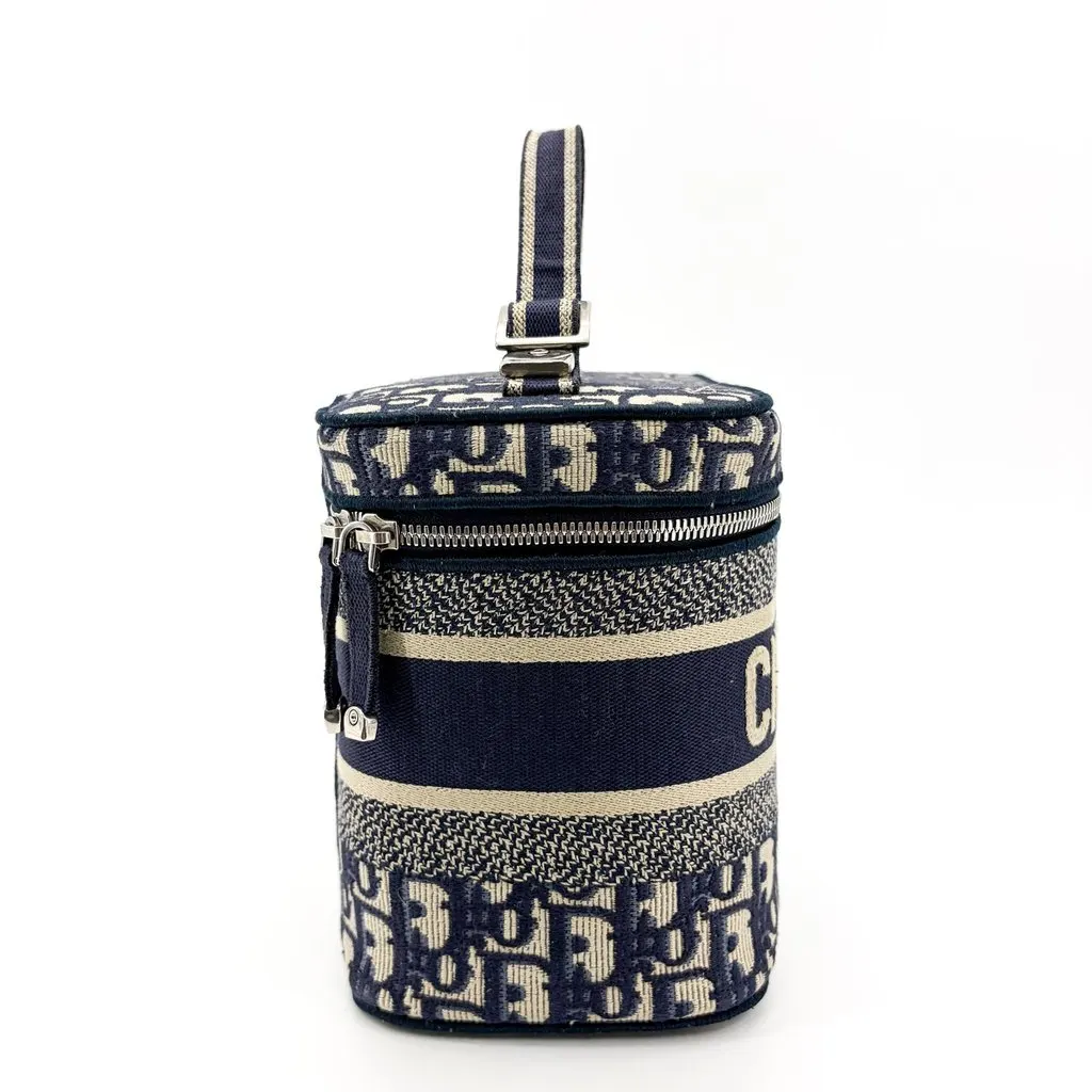 Dior Small Dior Travel Vanity Case Blue Oblique Beige Canvas Good - Box View