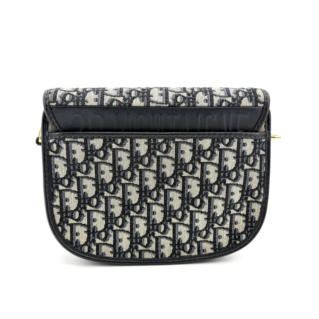 Dior Small Bobby Bag Blue Oblique Jacquard Beige Jacquard Very good - Inside View