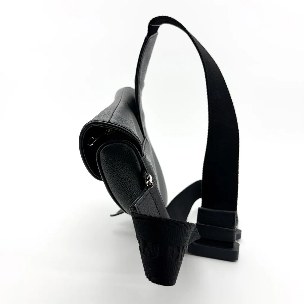 Dior Men's Saddle Bag Black Grain Calfskin Black Leather Good - Inside View