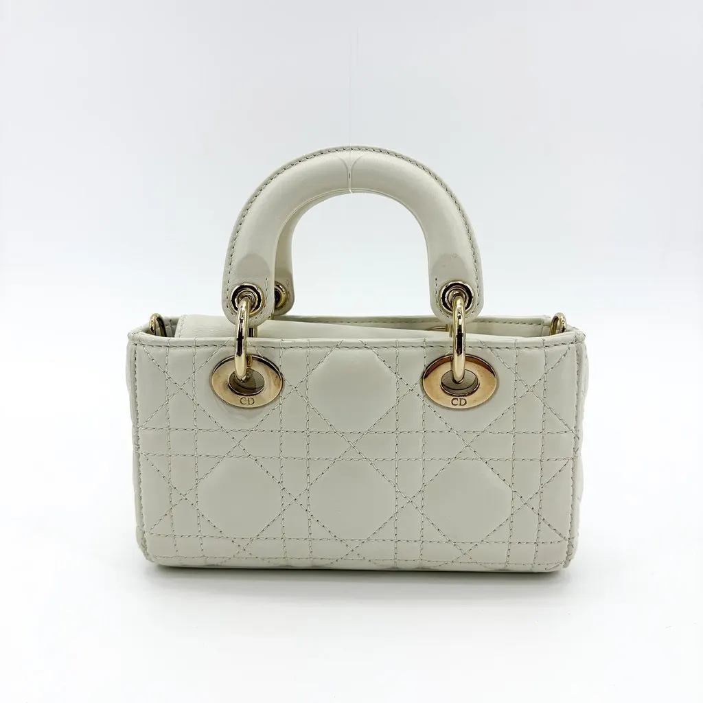 Dior Micro Lady Dejoy Back Latte White Leather Very good - Inside View