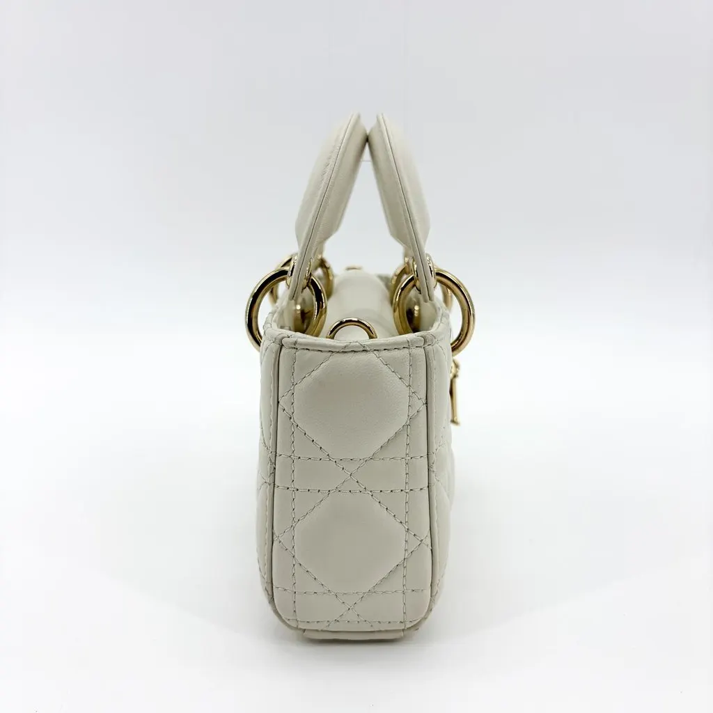 Dior Micro Lady Dejoy Back Latte White Leather Very good - Box View