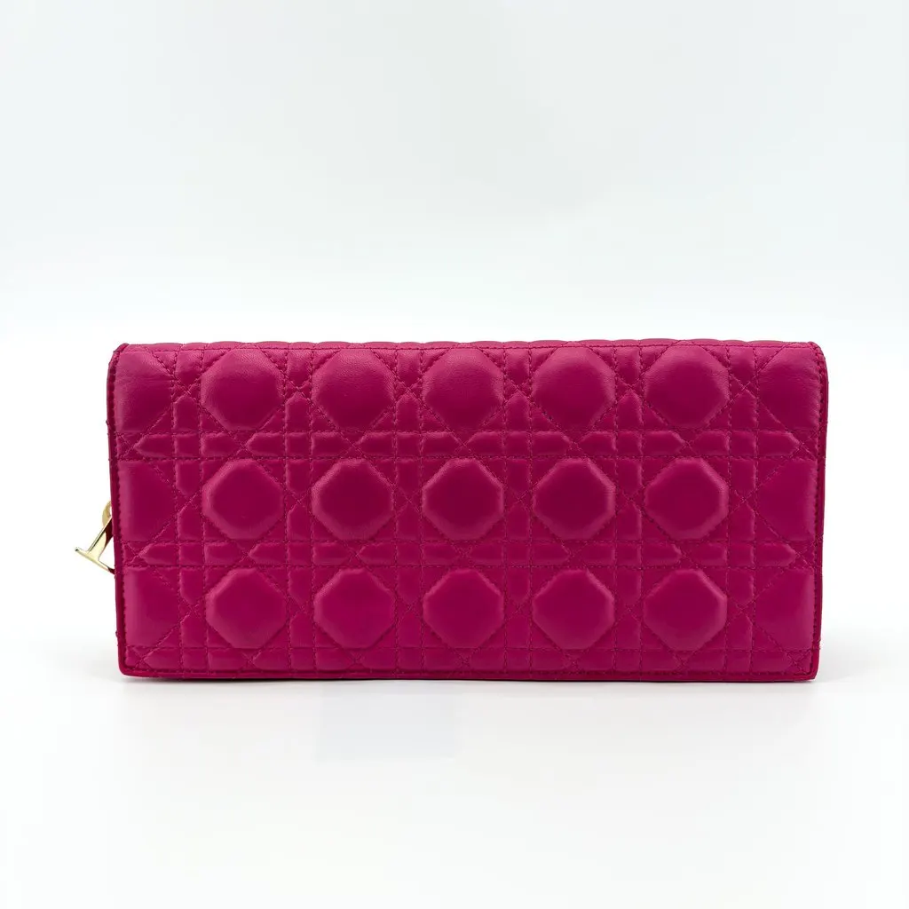 Dior Lady Dior Chain Pouch Pink Pink Leather Good - Inside View