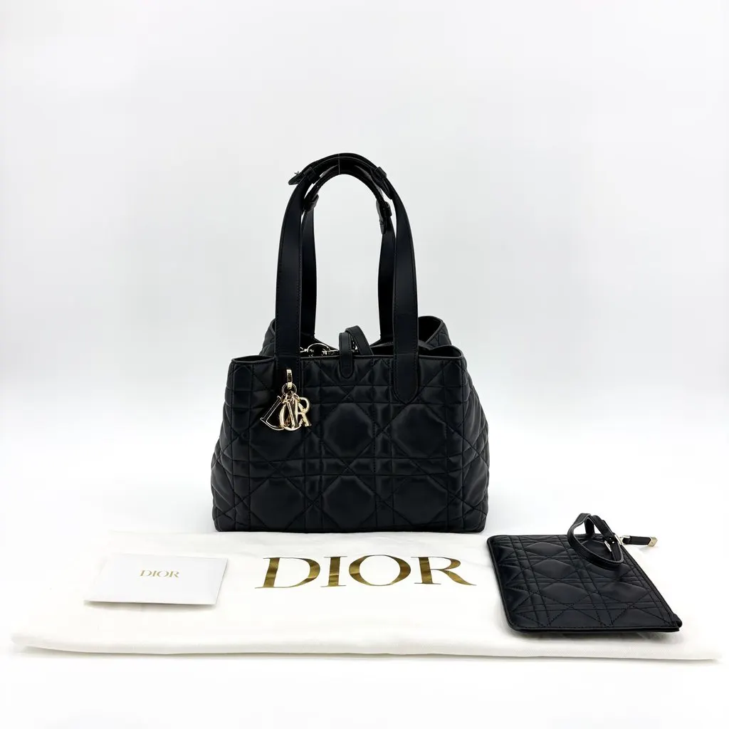 Dior Medium Toujours Bag Black Black Leather Very good - Back View