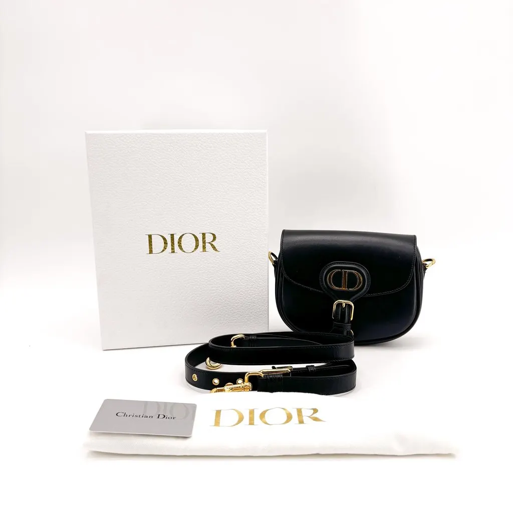 Dior Small Bobby Bag Black Box Calfskin Black Leather Very good - Back View