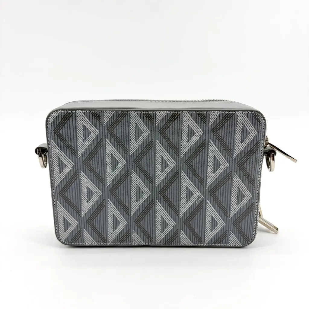 Dior CD Diamond Zipped Pouch Ruthenium Grey MultiColor Canvas Very good - Inside View