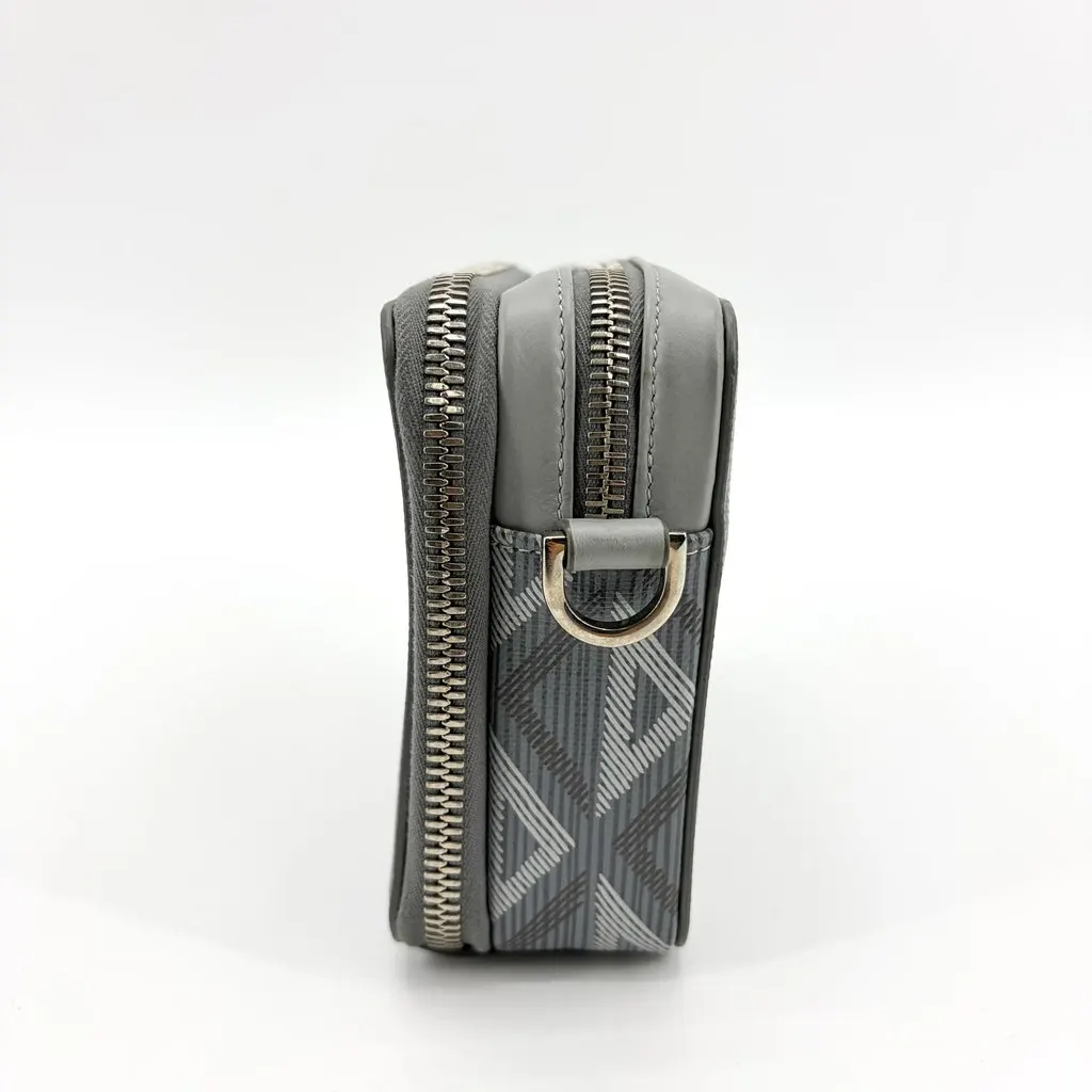 Dior CD Diamond Zipped Pouch Ruthenium Grey MultiColor Canvas Very good - Model View