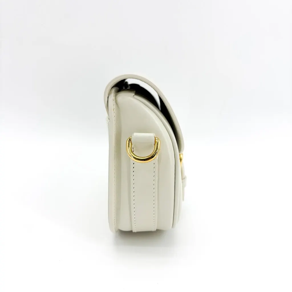 Dior Medium Bobby Bag Latte Box Calfskin White Leather Very good - Model View