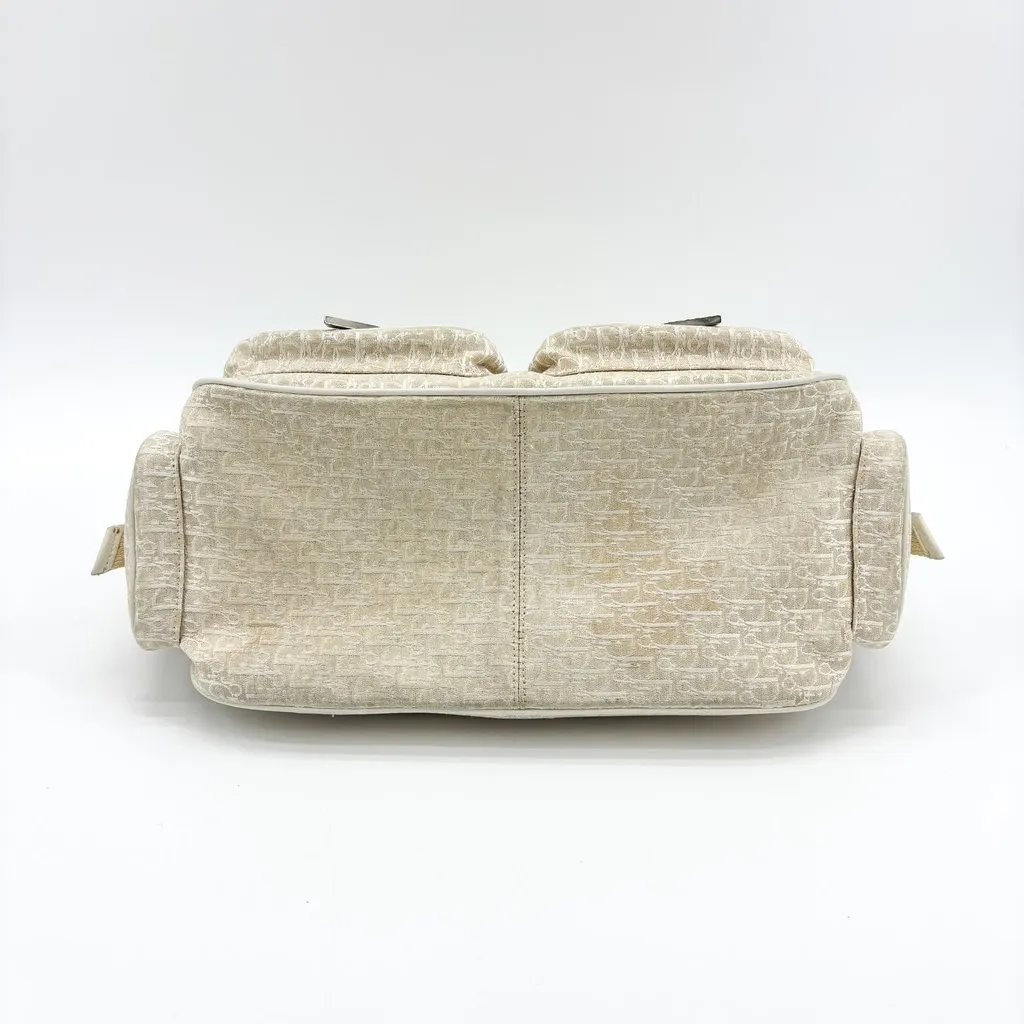 Dior Trotter Flight Shoulder Bag Ivory Beige Canvas Good - Box View