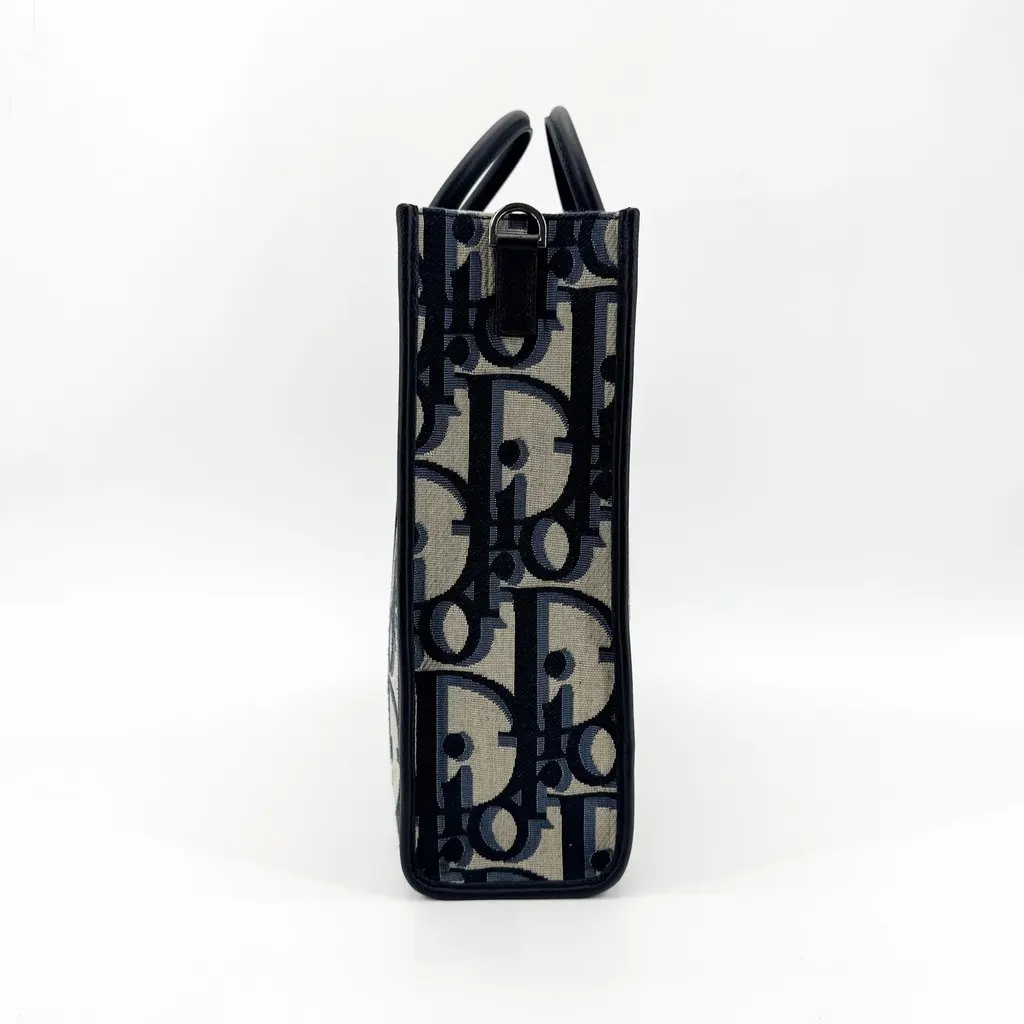 Dior Oblique Jacquard Vertical Tote Bag Navy Beige Jacquard Very good - Box View