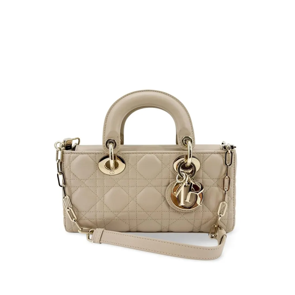 Dior Lady D-Joy Micro Bag Warm Beige Gold Hardware Beige Leather Very good - Front View