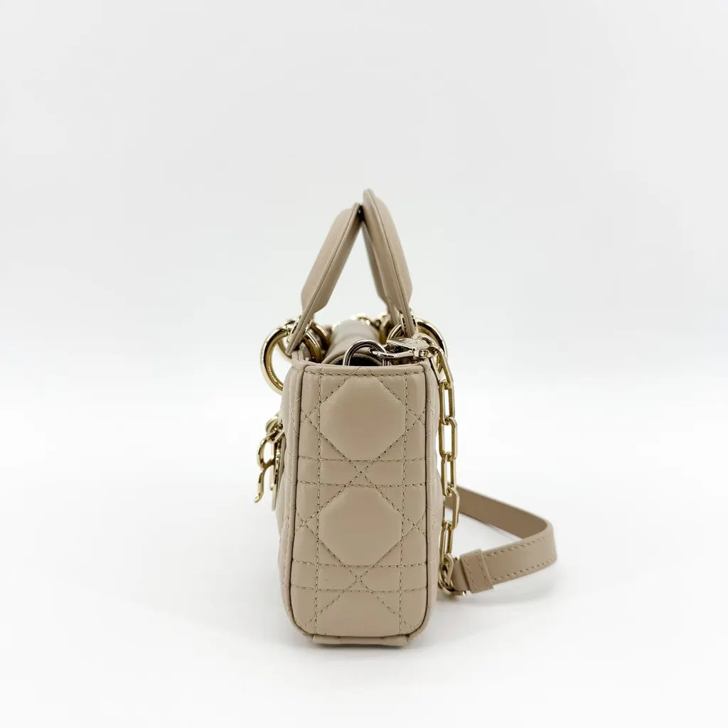 Dior Lady D-Joy Micro Bag Warm Beige Gold Hardware Beige Leather Very good - Box View