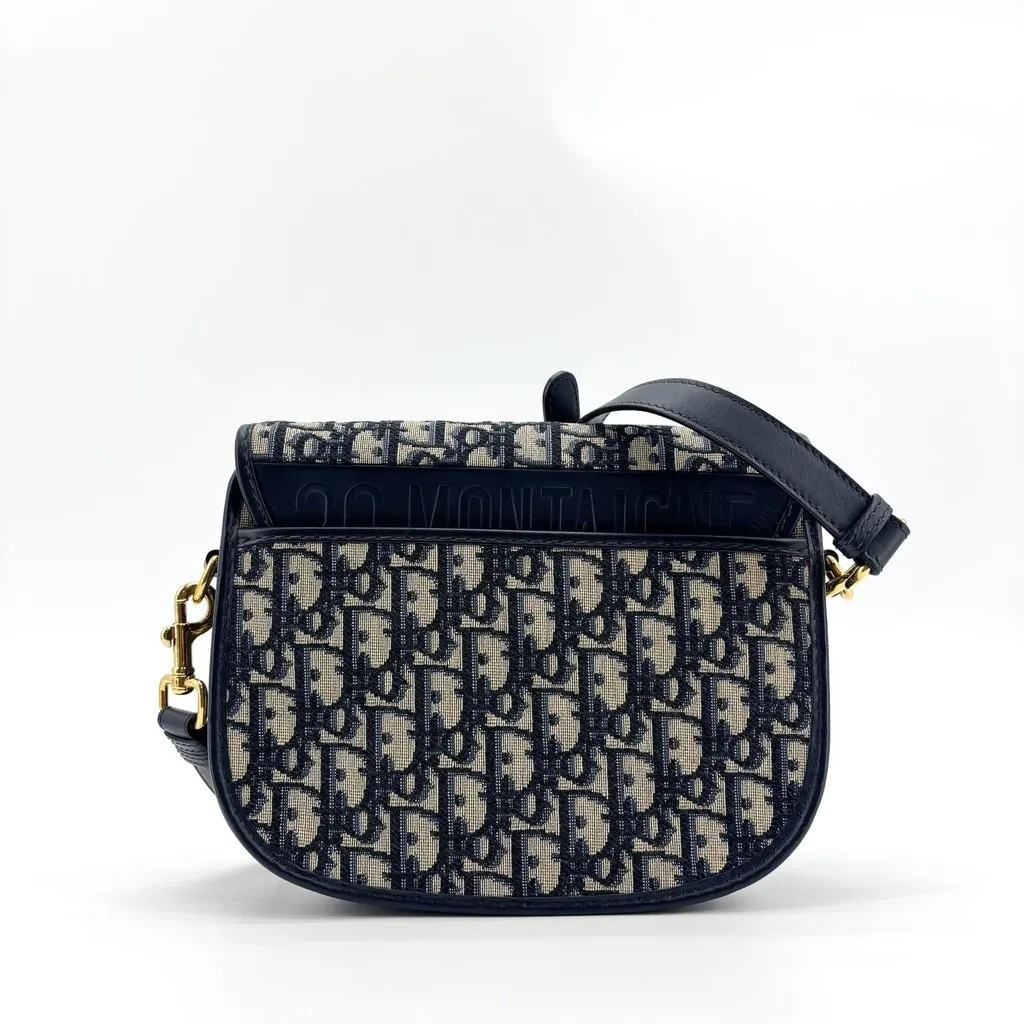 Dior Small Bobby Bag Blue Dior Oblique Jacquard Gold Jacquard Good - Inside View