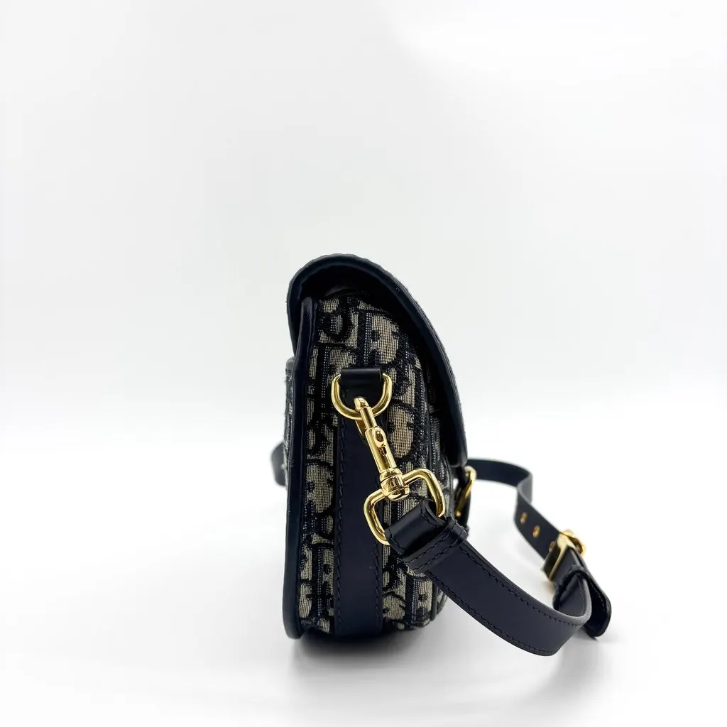 Dior Small Bobby Bag Blue Dior Oblique Jacquard Gold Jacquard Good - Box View