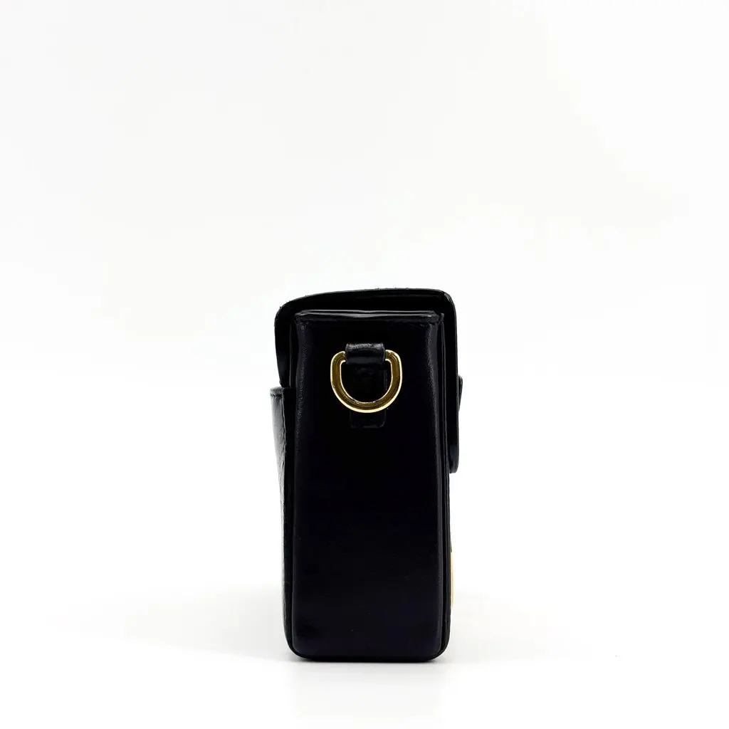 Dior 30 Montaigne Box Bag Black Box Calfskin Black Leather Good - Model View