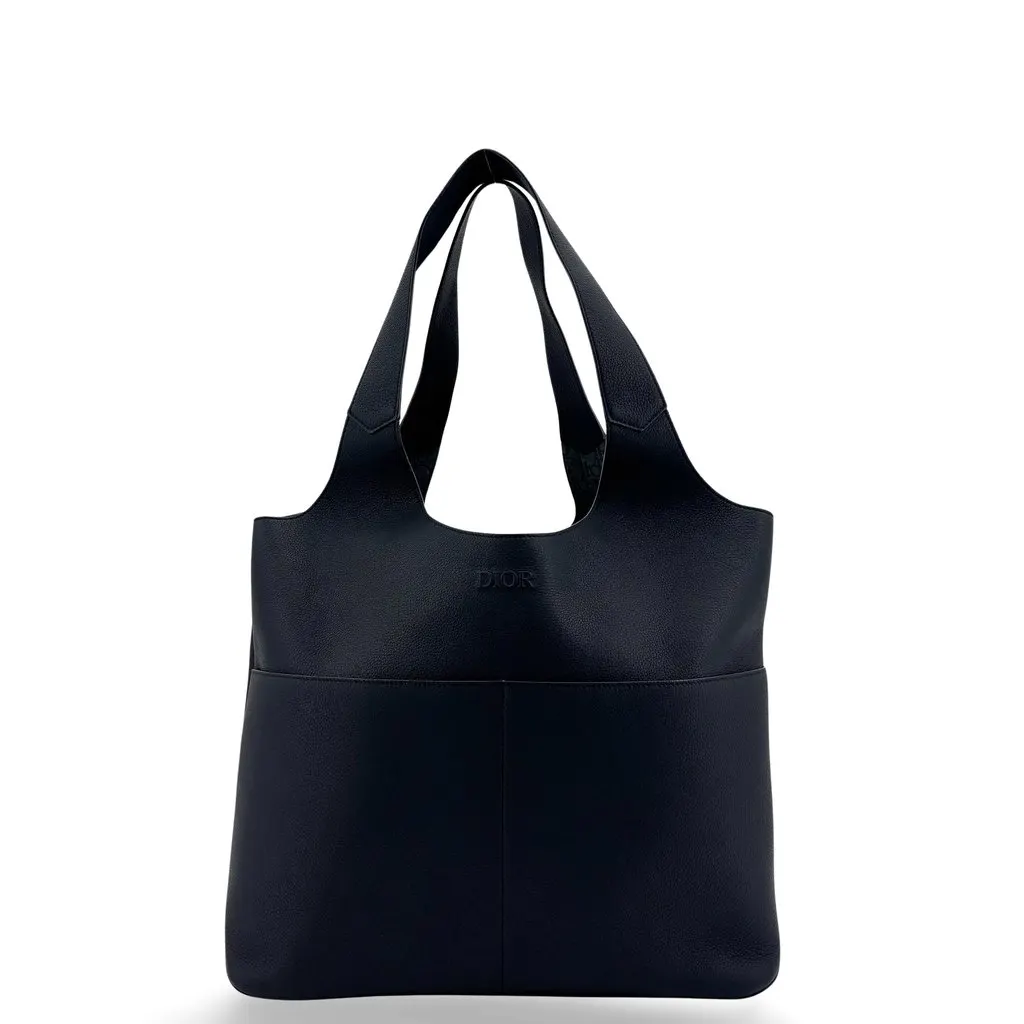 Dior Toujours / Dior Icons Leather Tote Bag in Black Calfsikn Navy Leather Very good - Front View