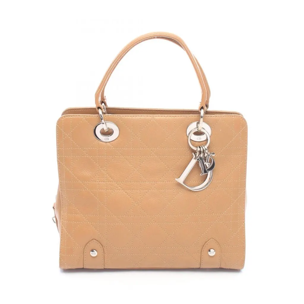 Dior Christian Dior Dior Cannage handbag, calf leather, women's, beige.