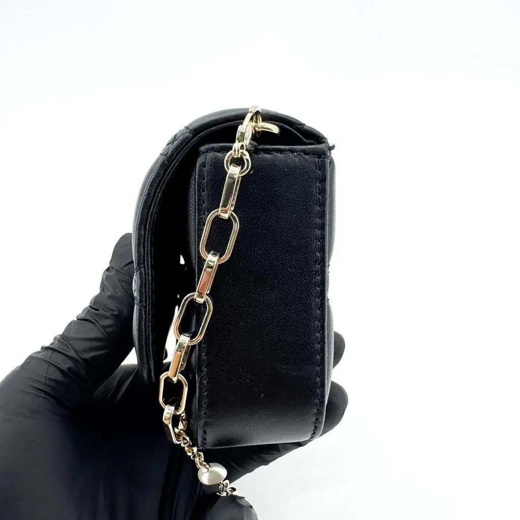 Dior Lady Dior Pouch Black Lambskin Black Leather Very good - Inside View