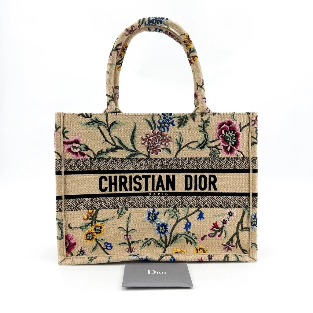 Dior Medium Book Tote Jardin Botanique Beige Multicolor Beige Canvas Very good - Back View