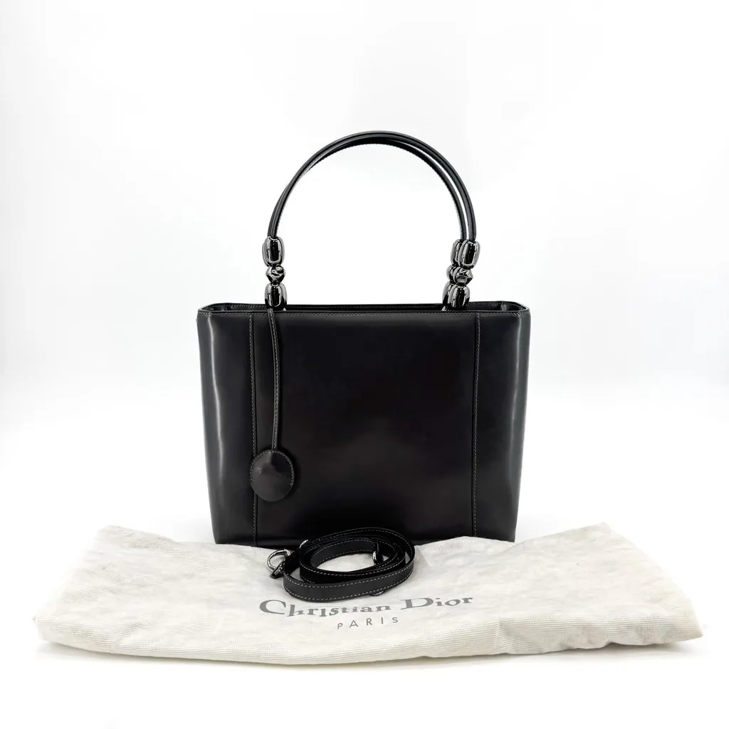 Dior Malice Leather Shoulder Bag Black Black Leather Very good - Back View
