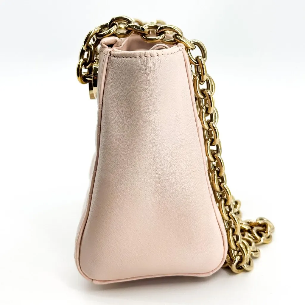 Dior Lady Dior Chain Pouch Lambskin Gold Blush Pink Gold Leather Good - Box View