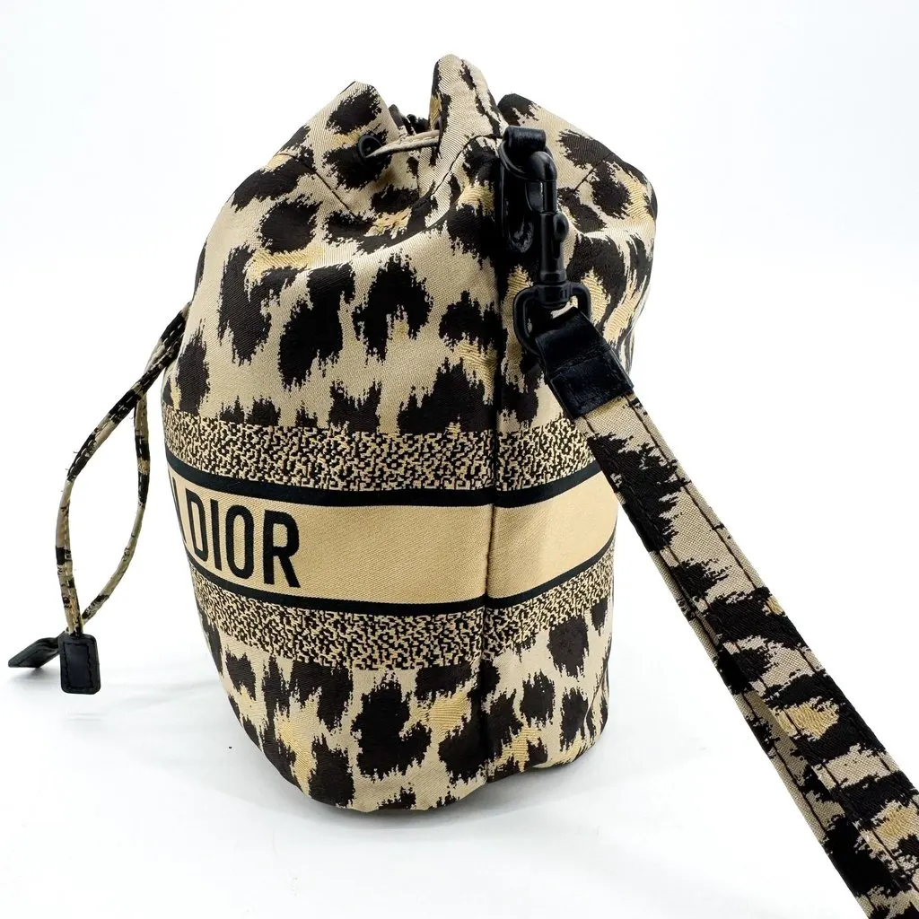Dior Travel Pouch Mizza Beige Embroidered Canvas Beige Canvas Very good - Box View