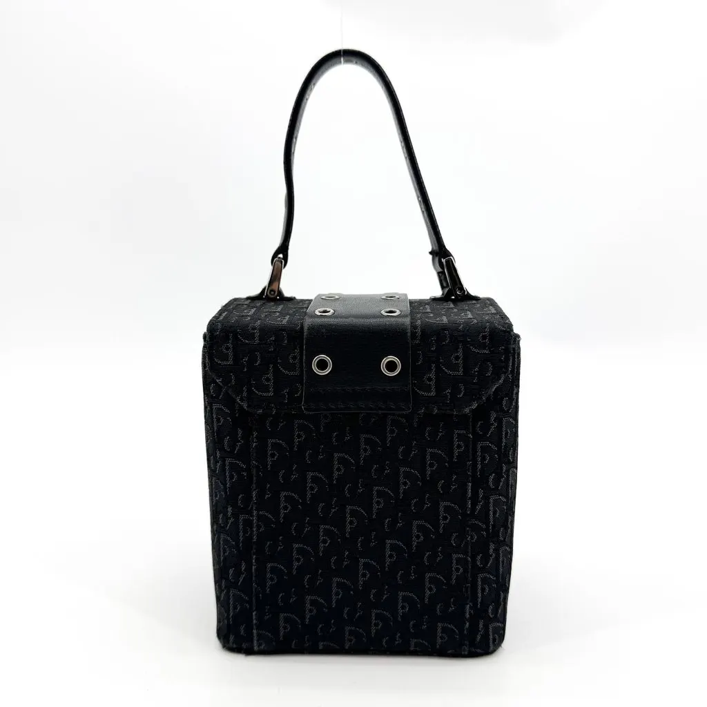 Dior Street Chic Trotter Mini Box Bag Black Black Canvas Good - Back View