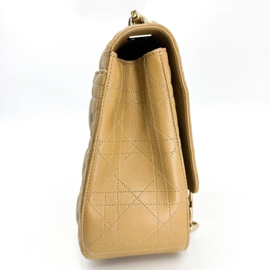 Dior Miss Dior Cannage Large Flap Shoulder Bag Beige Beige Leather Good - Box View