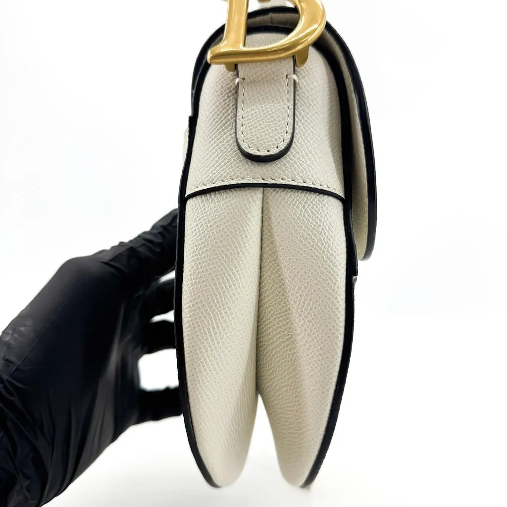 Dior Medium Saddle Bag White Grained Calfskin White Leather Very good - Box View