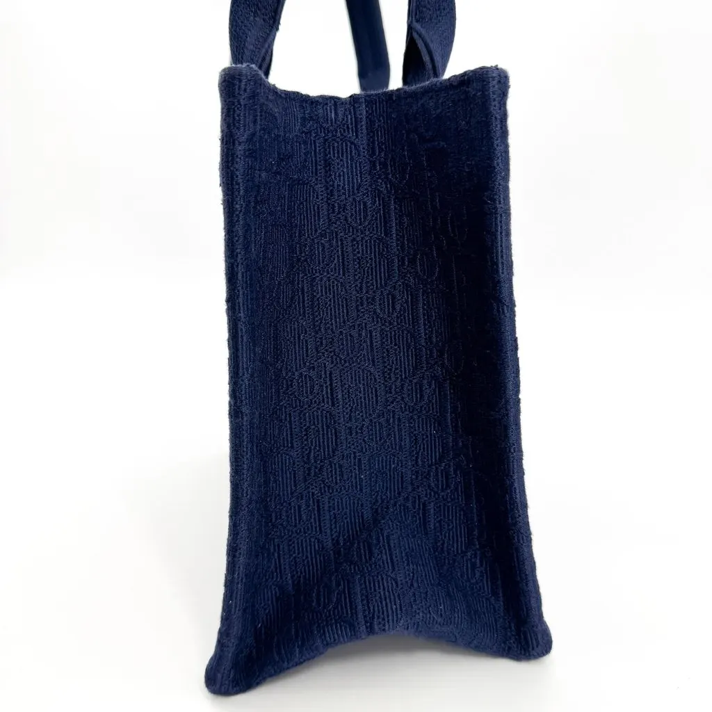 Dior Small Book Tote Navy Blue Lace Medallion Embroidery Navy Canvas Good - Box View