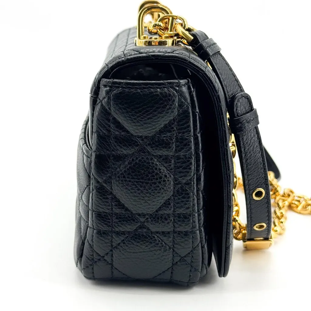 Dior Micro Caro Bag Black Gold Hardware Black Leather Very good - Box View