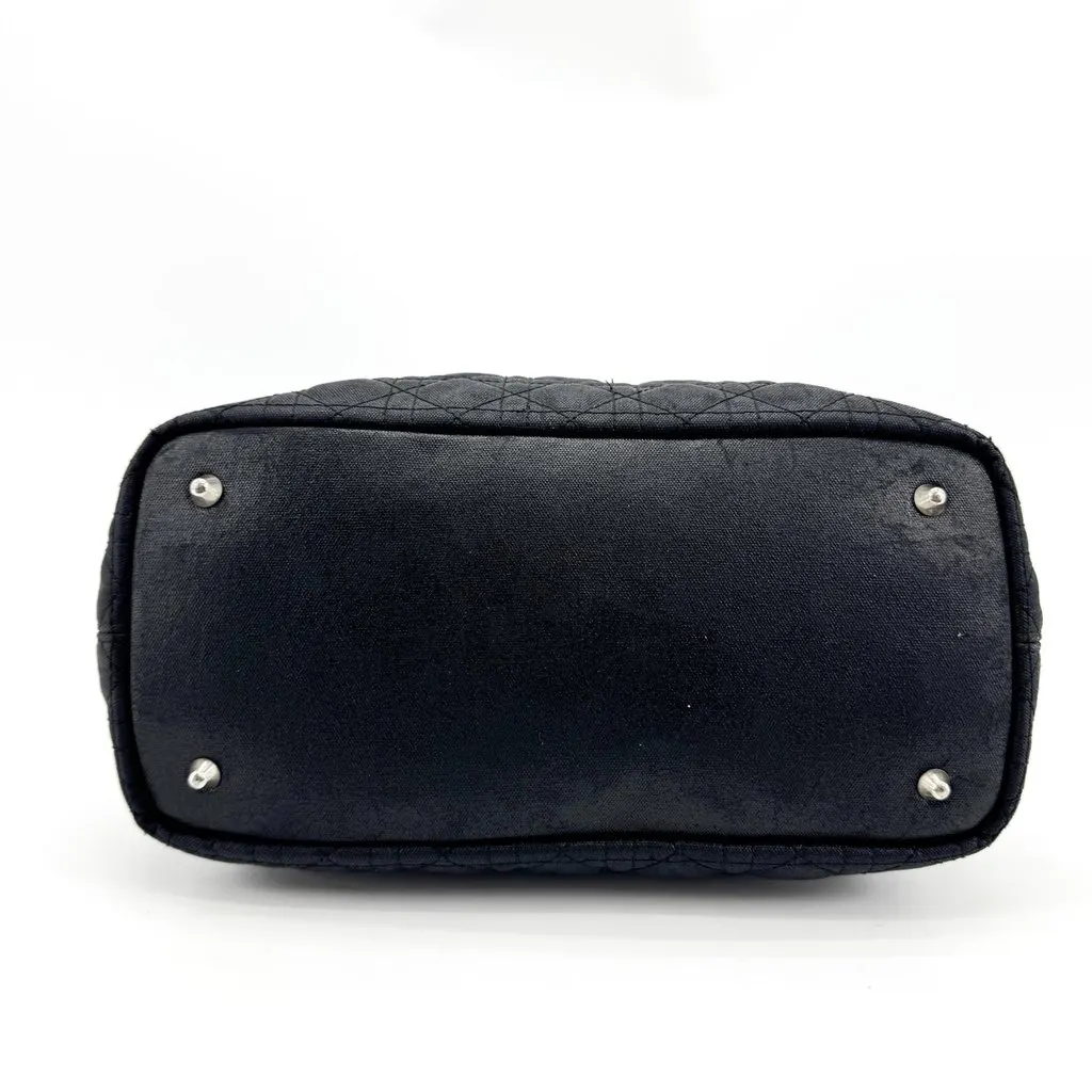 Dior Cannage Canvas Tote Bag Black Black Canvas Good - Box View