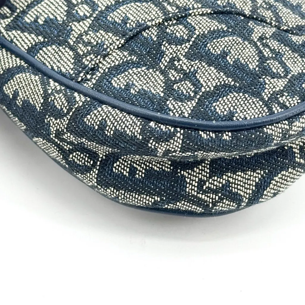 Dior Saddle Oblique Pouch Navy Beige Canvas Fair - Box View