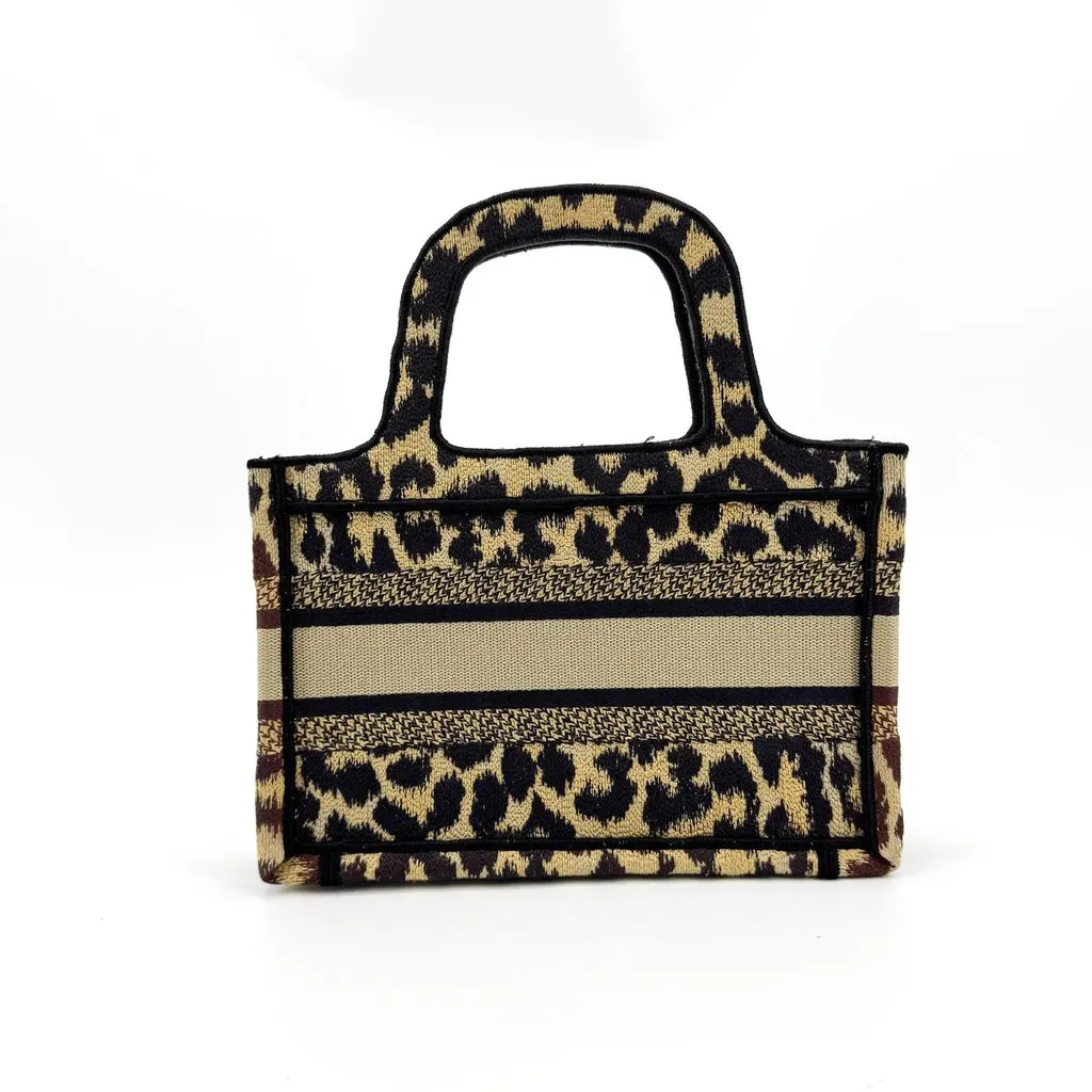 Dior Mini Book Tote Beige Mizza Embroidery Canvas Beige Canvas Good - Inside View