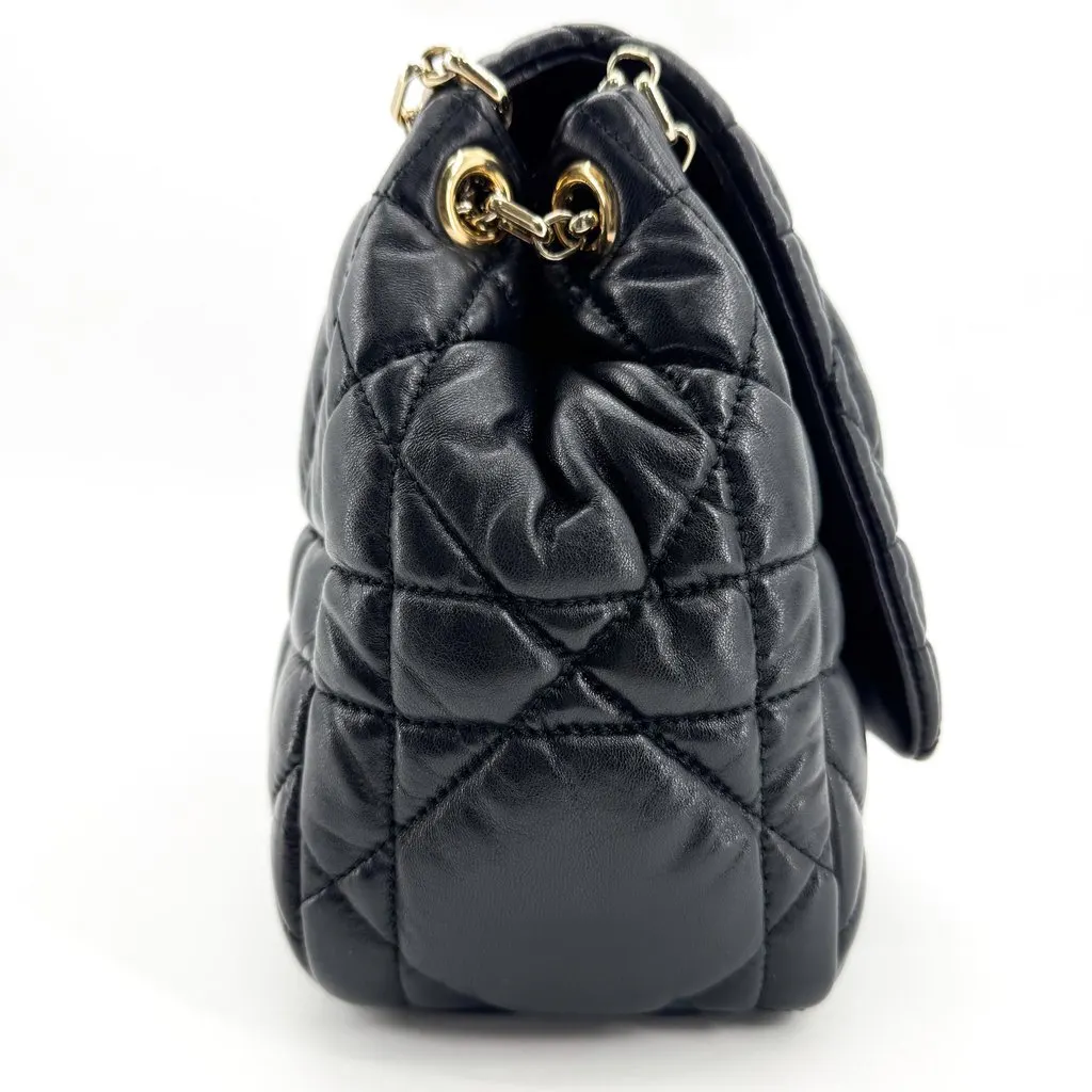 Dior Caro Medium Bag Black Cannage Calfskin Black Leather Very good - Model View