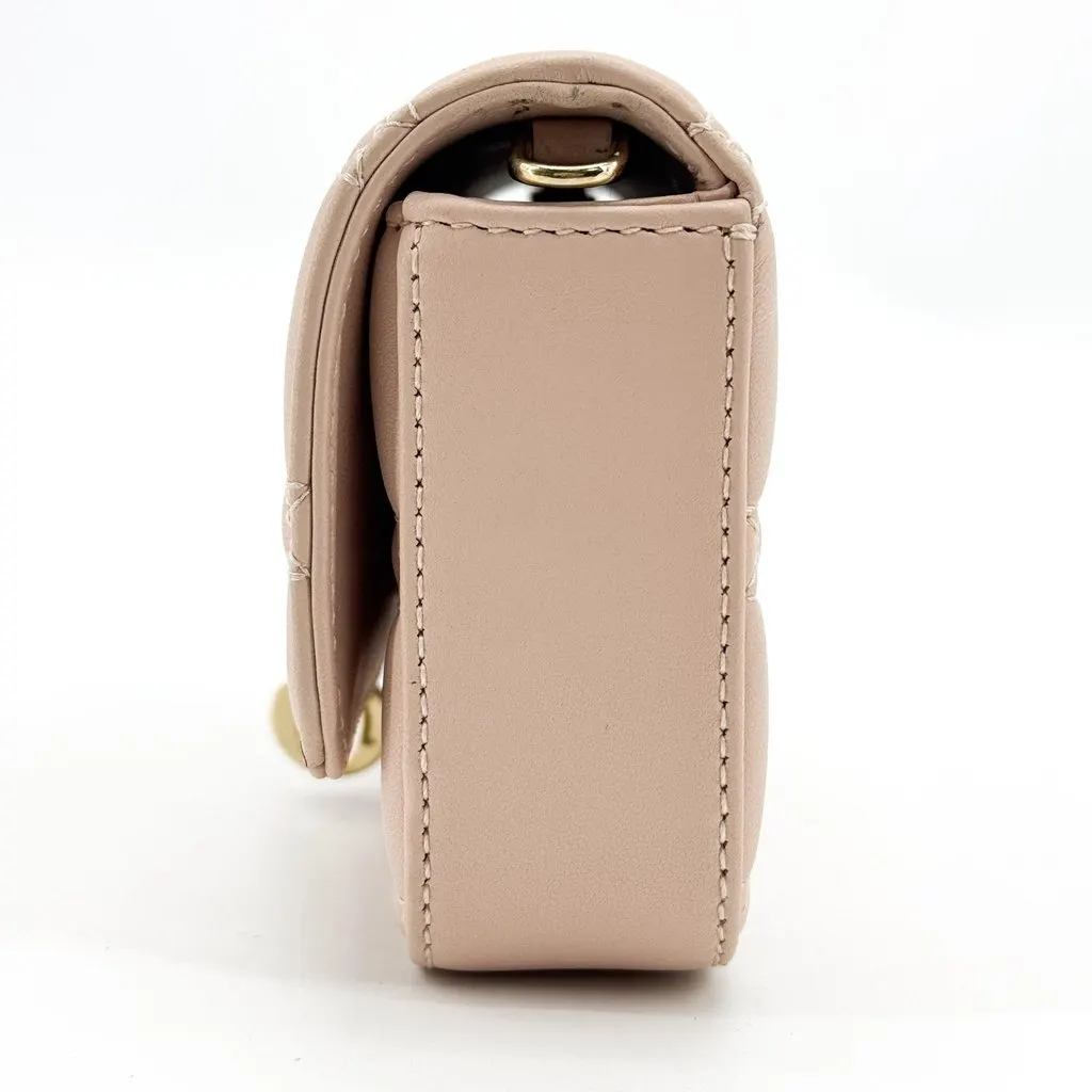Dior Lady Dior Cannage Pouch Powder Pink Beige Leather Good - Box View