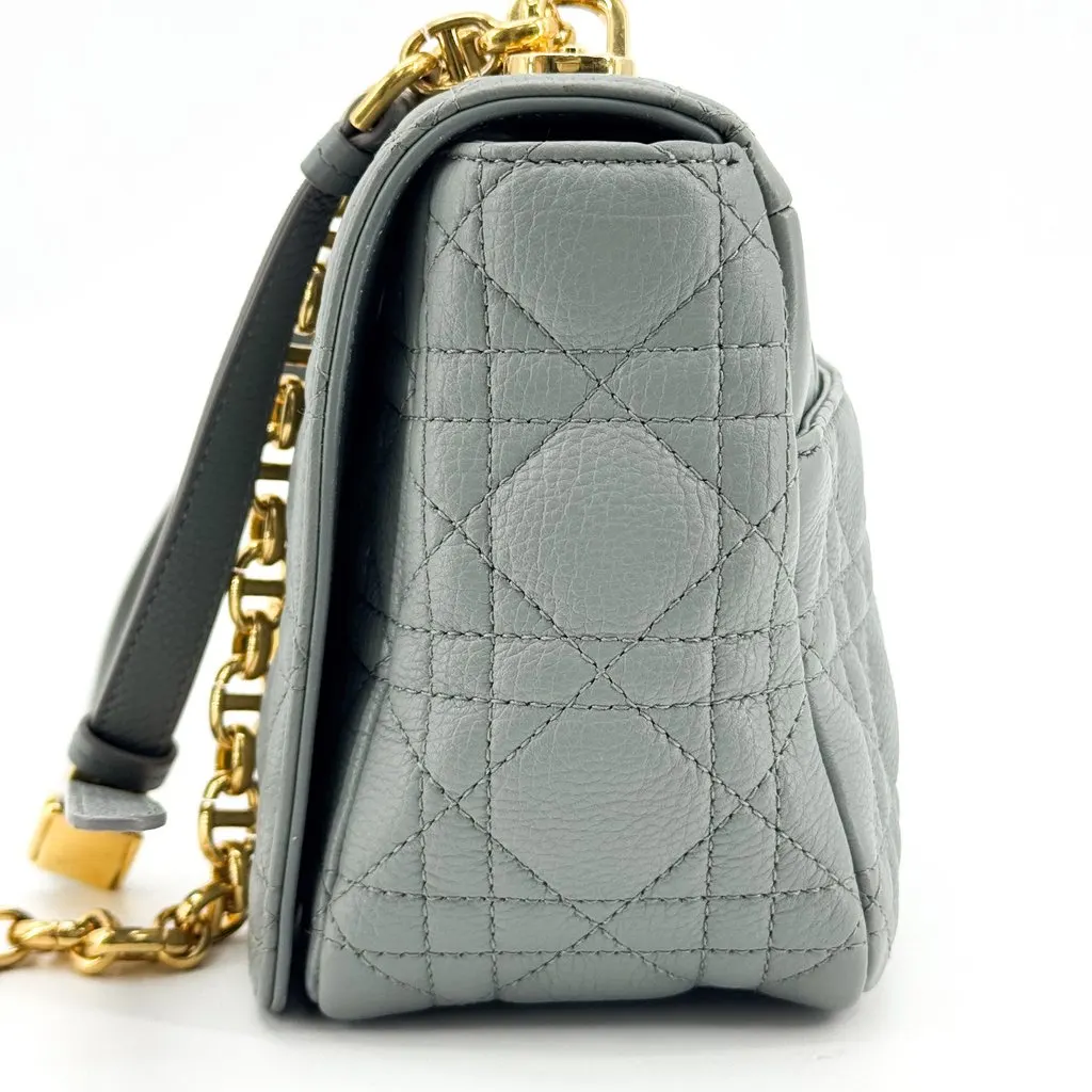 Dior Small Caro Bag Gray Gold Hardware MultiColor Leather Very good - Model View