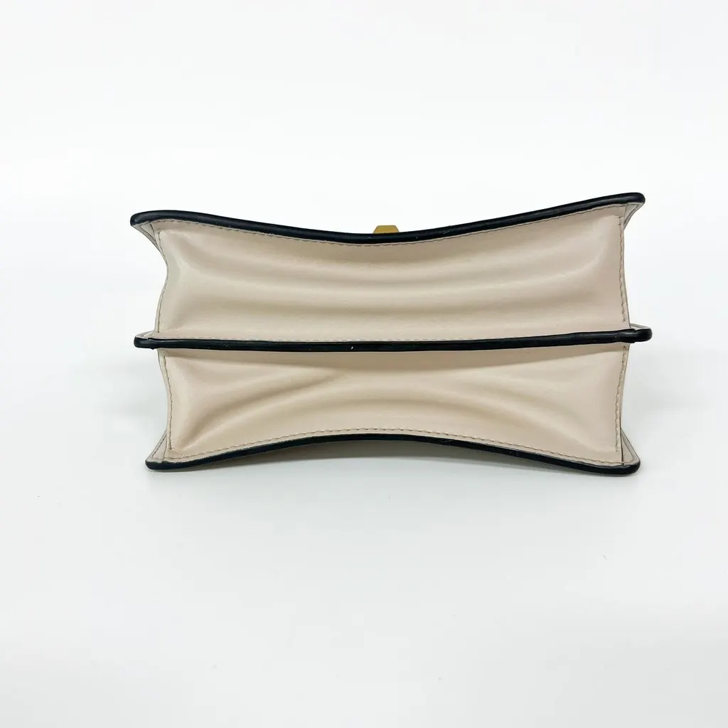 Fendi Khan Eye Small Shoulder Bag Beige Ecru Leather Good - Box View