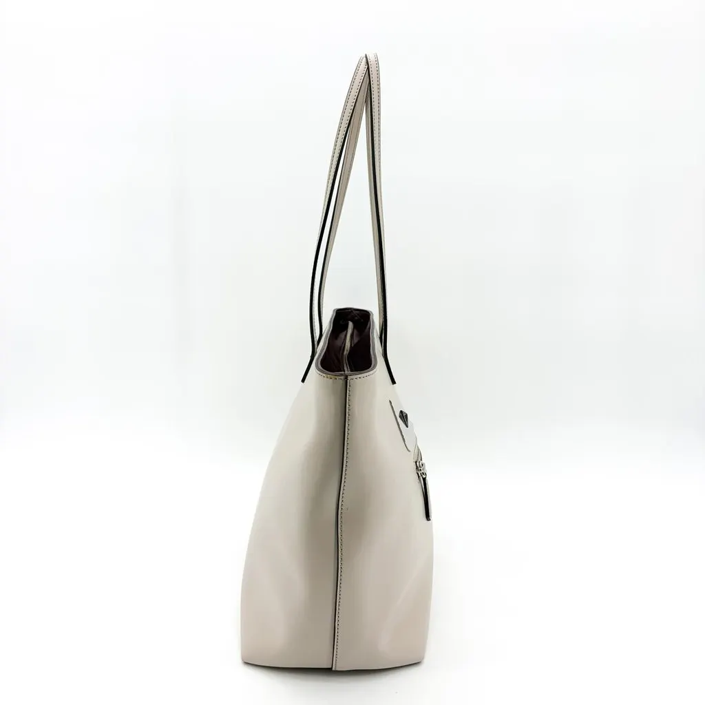 Fendi Monster Eyes Roll Tote Bag Ivory Silver Leather Good - Box View