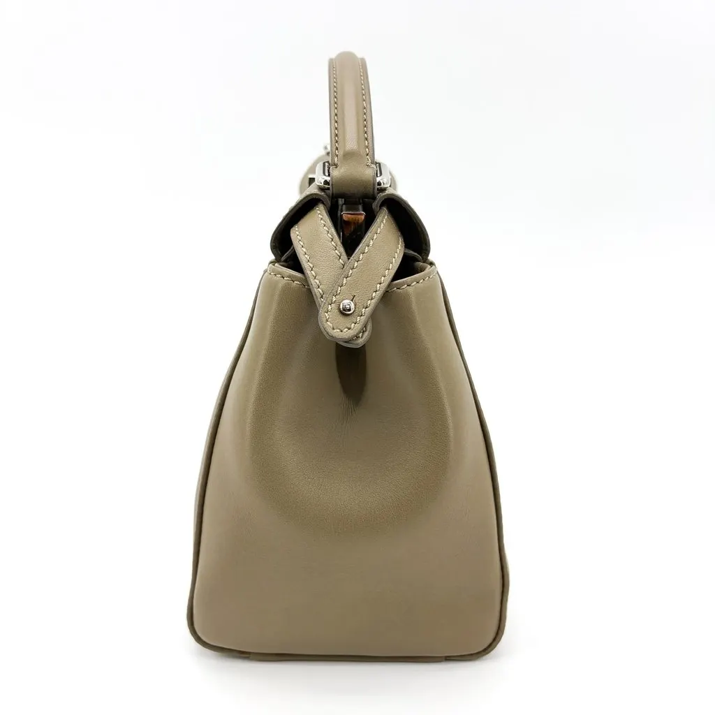 Fendi Peekaboo Mini Dove Grey Silver Beige Leather Fair - Box View