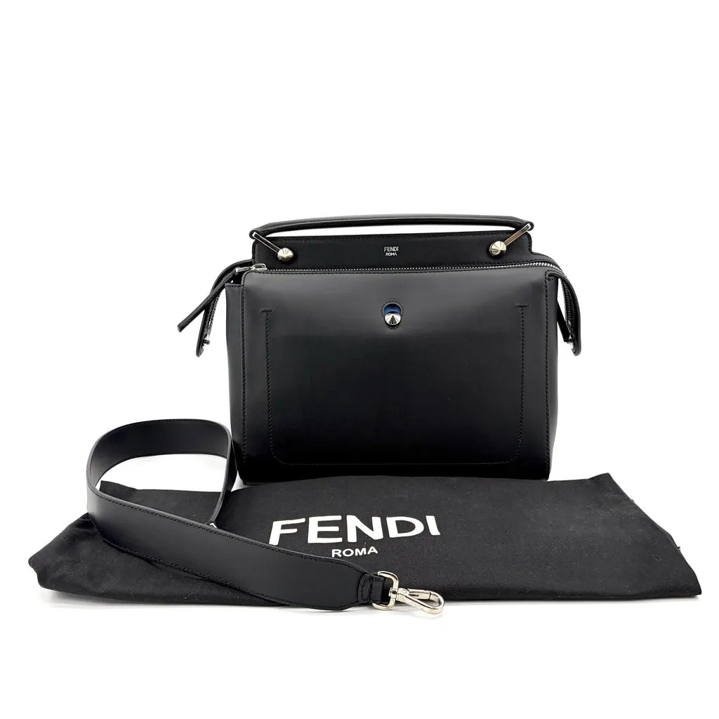 Fendi By the Way Medium Black Silver Black Leather Very good - Back View