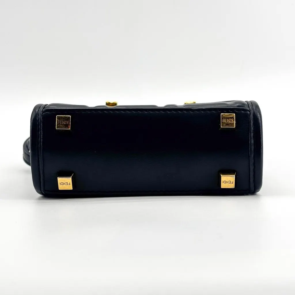 Fendi Mini Sunshine Shopper Bag Black Leather Black Leather Very good - Box View