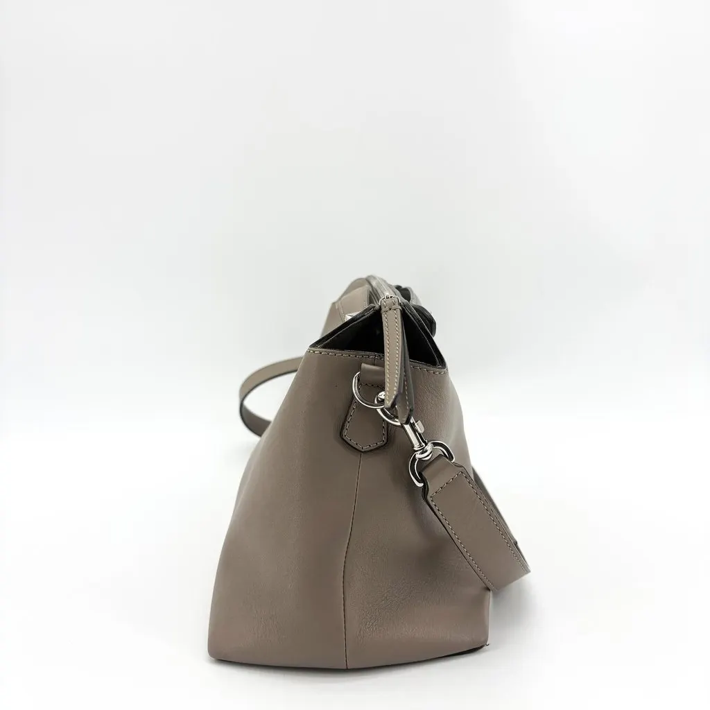 Fendi By The Way Medium Shoulder Bag Taupe Silver Brown Leather Good - Model View
